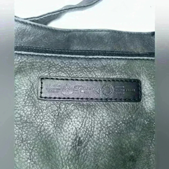 FOSSIL Gray Washed Leather Pebbled Crossbody Saddle Bag Purse Organizer Preowned - Picture 3 of 8